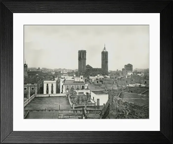 Framed Print : Part of the old city with cathedral, Barcelona, Spain, 1895. ?? NOT? Creator: W &s Ltd Framed Print : Part of the old city with cathedral, Barcelona, Spain, 1895. ?? NOT? Creator: W &s Ltd