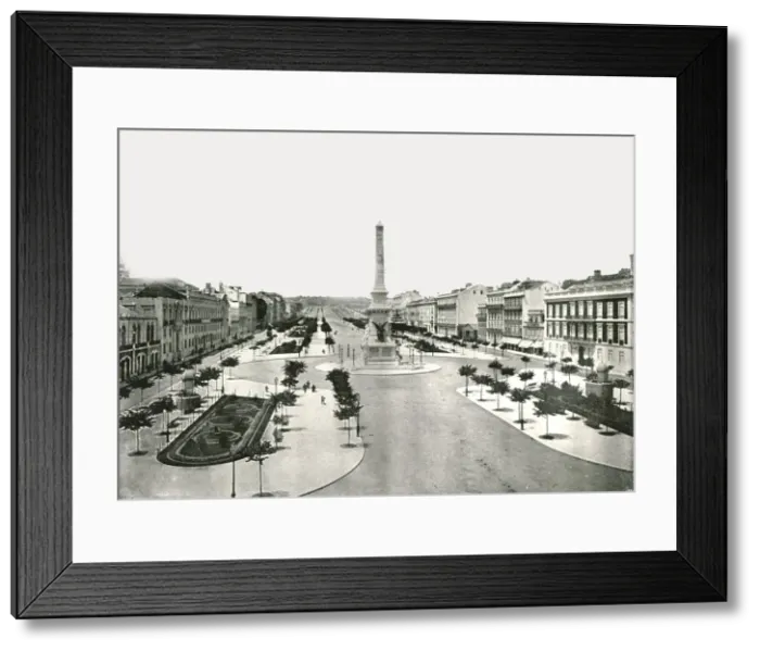 Framed Print : Restauradores Square, Lisbon, Portugal, 1895. Creator: W &s Ltd Framed Print : Restauradores Square, Lisbon, Portugal, 1895. Creator: W &s Ltd