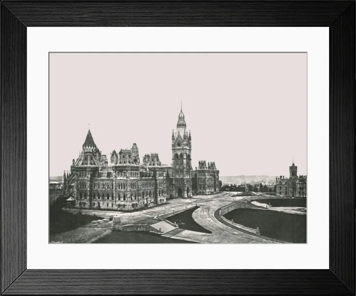 Framed Print : The Canadian Houses of Parliament, Ottawa, Canada, 1895. Creator: William James Topley Framed Print : The Canadian Houses of Parliament, Ottawa, Canada, 1895. Creator: William James Topley