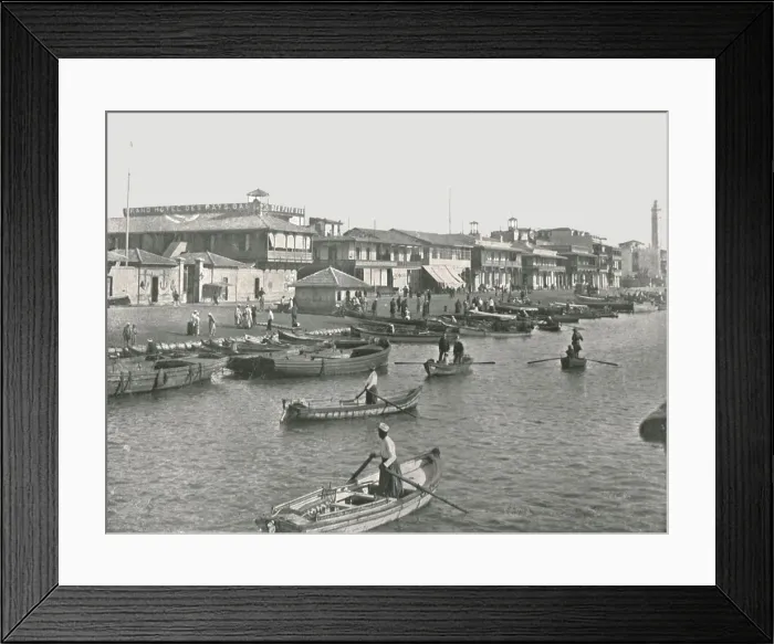Framed Print : The entrance to the Suez Canal at Port Said, Egypt, 1895. Creator: Unknown Framed Print : The entrance to the Suez Canal at Port Said, Egypt, 1895. Creator: Unknown