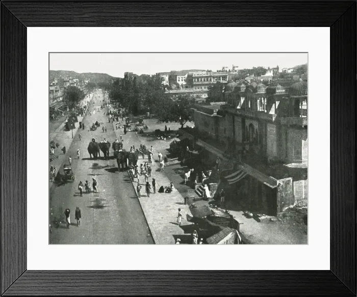 Framed Print : Street scene in the city of Jaipur, India, 1895. Creator: Unknown Framed Print : Street scene in the city of Jaipur, India, 1895. Creator: Unknown