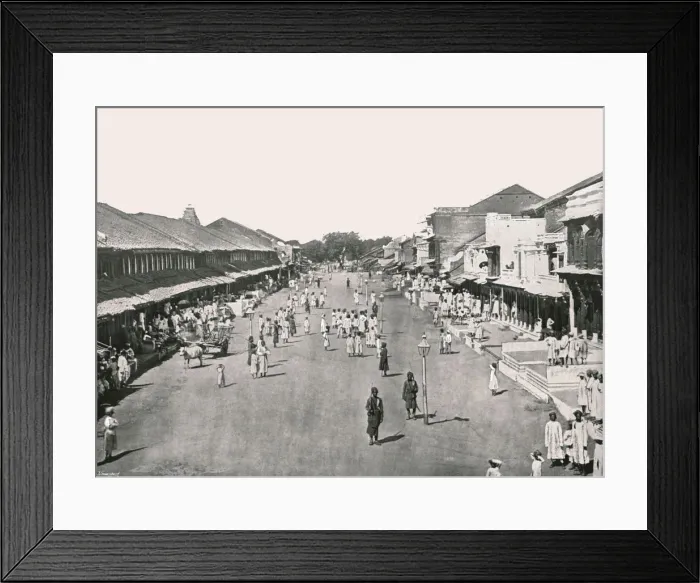 Framed Print : Bazaar scene, native quarter, Calcutta, India, 1895. Creator: Unknown Framed Print : Bazaar scene, native quarter, Calcutta, India, 1895. Creator: Unknown