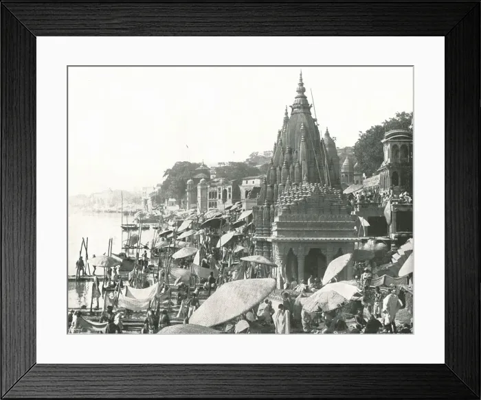 Framed Print : The Vishnu Pond and Ghat, Benares, India, 1895. Creator: Unknown Framed Print : The Vishnu Pond and Ghat, Benares, India, 1895. Creator: Unknown
