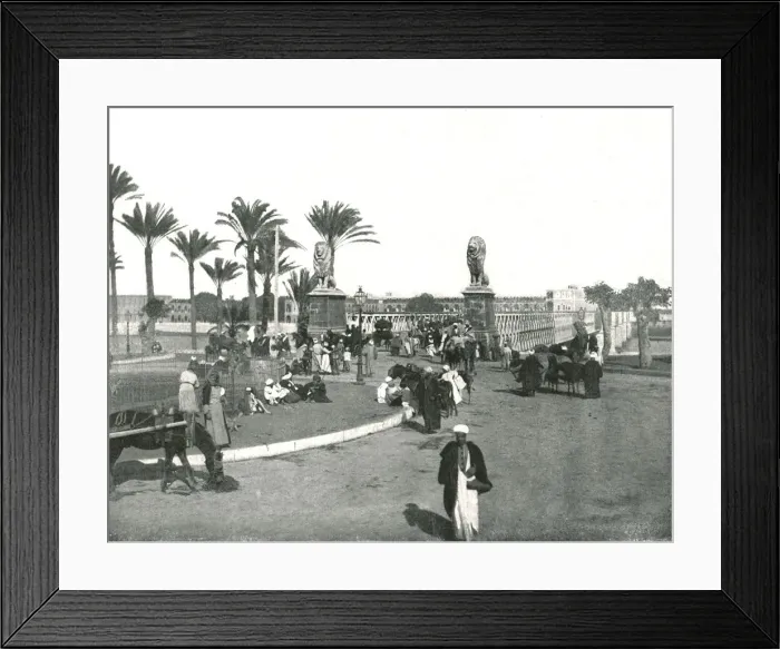 Framed Print : The Kasr-el-nil Bridge, Cairo, Egypt, 1895. Creator: W &s Ltd Framed Print : The Kasr-el-nil Bridge, Cairo, Egypt, 1895. Creator: W &s Ltd