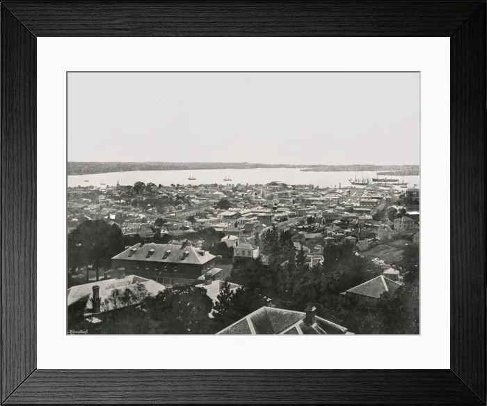 Framed Print : Panoramic view from the hills, Auckland, New Zealand, 1895. Creator: Unknown Framed Print : Panoramic view from the hills, Auckland, New Zealand, 1895. Creator: Unknown