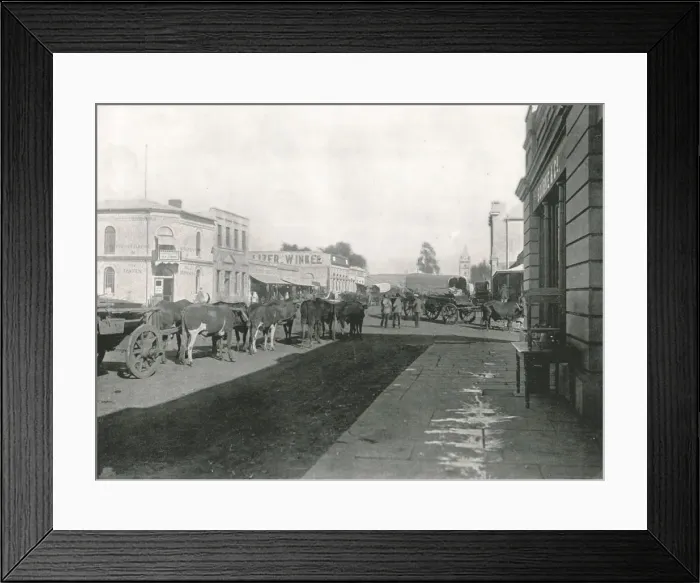 Framed Print : Street scene, Pretoria, South Africa, 1895. Creator: William Laws Caney Framed Print : Street scene, Pretoria, South Africa, 1895. Creator: William Laws Caney