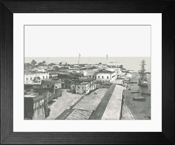 Framed Print : General view of the capital, Zanzibar, 1895. Creator: Unknown Framed Print : General view of the capital, Zanzibar, 1895. Creator: Unknown