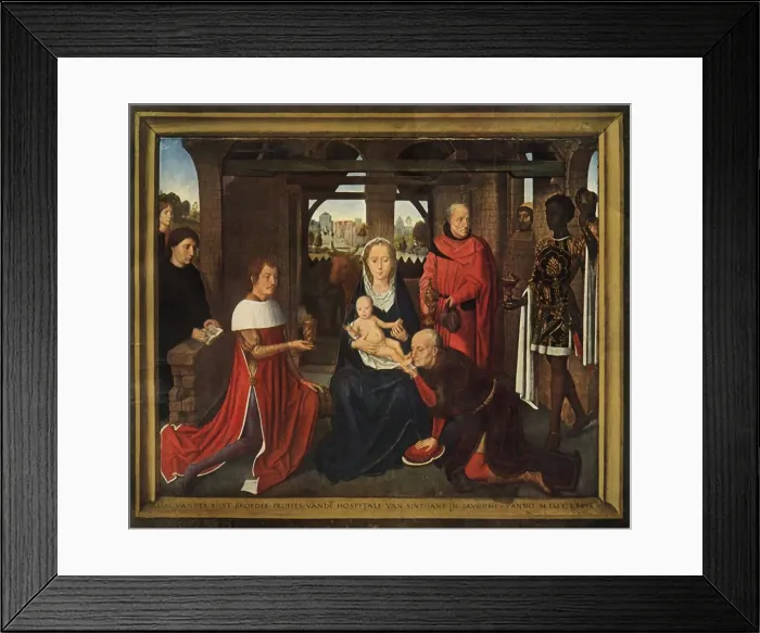 Framed Print : Central panel from triptych the Adoration of the Magi, 1479-1480. Creator: Hans Memling Framed Print : Central panel from triptych the Adoration of the Magi, 1479-1480. Creator: Hans Memling