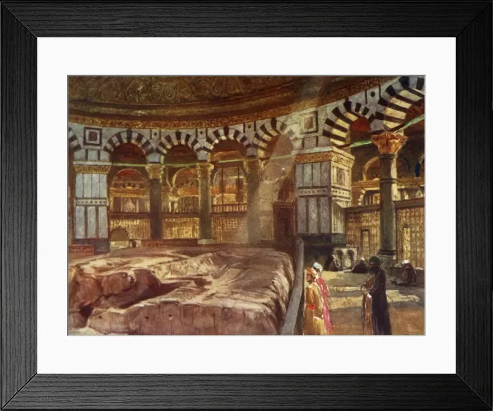 Framed Print : The Holy Rock Beneath the Dome of the Rock, 1902. Creator: John Fulleylove Framed Print : The Holy Rock Beneath the Dome of the Rock, 1902. Creator: John Fulleylove