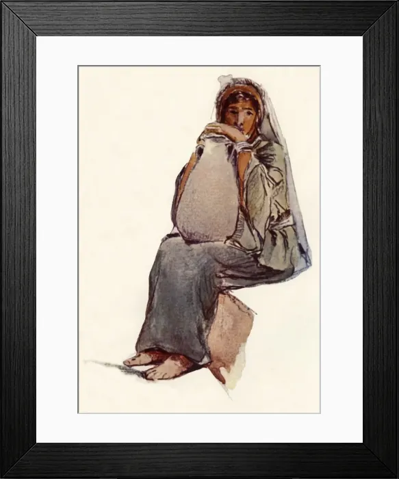 Framed Print : Water-Carrier (Seated Figure), Jerusalem, 1902. Creator: John Fulleylove Framed Print : Water-Carrier (Seated Figure), Jerusalem, 1902. Creator: John Fulleylove