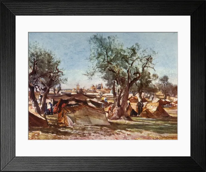 Framed Print : Bedouin Encampment Outside the North Wall of Jerusalem, 1902. Creator: John Fulleylove Framed Print : Bedouin Encampment Outside the North Wall of Jerusalem, 1902. Creator: John Fulleylove