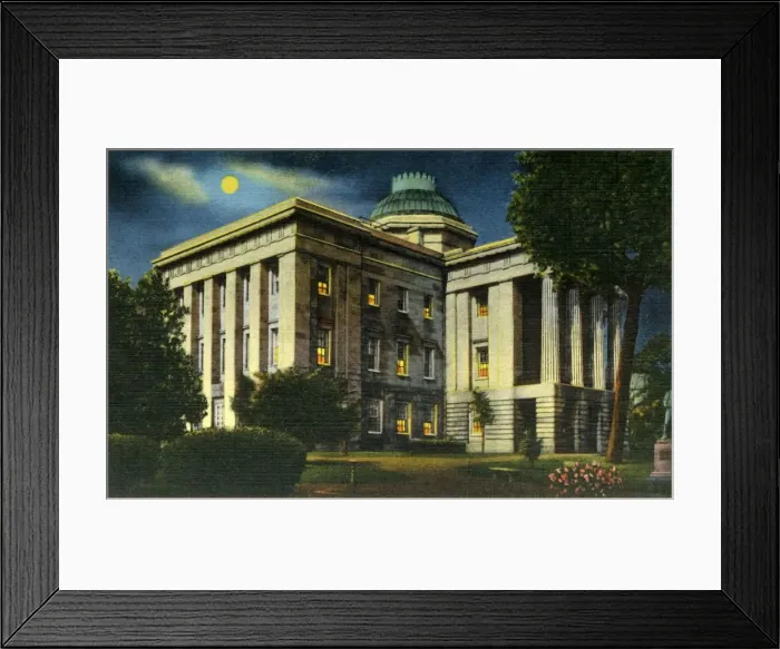 Framed Print : Illuminated Night View of N. C. State Capitol, Raleigh, N. C. 1942. Creator: Unknown Framed Print : Illuminated Night View of N. C. State Capitol, Raleigh, N. C. 1942. Creator: Unknown
