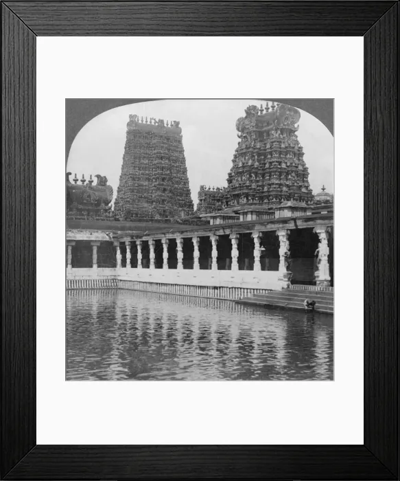Framed Print : Sacred Gold Lily Lake and Pagodas - Great Temple to Siva, Madura, South India, 1901 Framed Print : Sacred Gold Lily Lake and Pagodas - Great Temple to Siva, Madura, South India, 1901