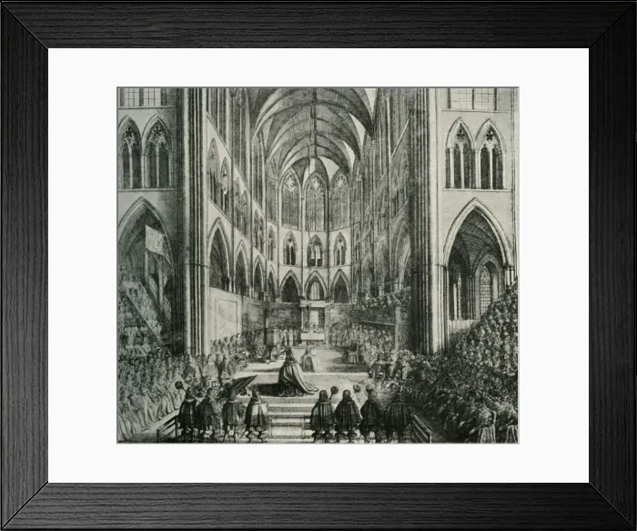 Framed Print : The Enthroning of King Charles II, 1902. Creator: Unknown Framed Print : The Enthroning of King Charles II, 1902. Creator: Unknown