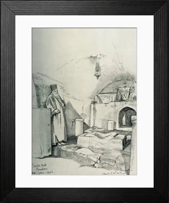 Framed Print : Jacobs Well at Shechem (Nablus), 1902. Creator: John Fulleylove Framed Print : Jacobs Well at Shechem (Nablus), 1902. Creator: John Fulleylove