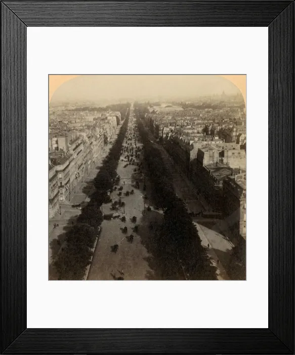Framed Print : Champs Elysees, the Favorite Drive of Paris, France, 1894. Creator: Underwood & Underwood Framed Print : Champs Elysees, the Favorite Drive of Paris, France, 1894. Creator: Underwood & Underwood