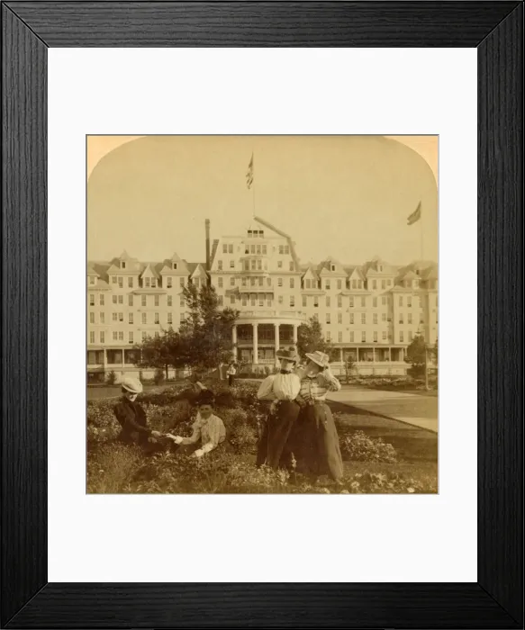 Framed Print : In the beautiful grounds of the Frontenac Hotel, Round Island, Thousand Islands, 1900 Framed Print : In the beautiful grounds of the Frontenac Hotel, Round Island, Thousand Islands, 1900