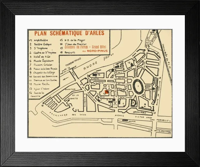 Framed Print : Plan Schematique D Arles, c1920s. Creator: E Laget