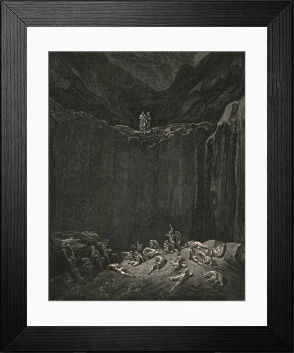 Framed Print : all-searching Justice, dooms to punishment the forgers, c1890. Creator: Gustave Doré Framed Print : all-searching Justice, dooms to punishment the forgers, c1890. Creator: Gustave Doré
