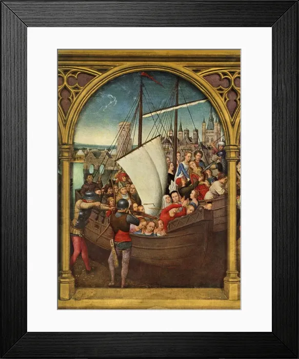 Framed Print : The Martydom of the Virgins, 1489. Creator: Hans Memling Framed Print : The Martydom of the Virgins, 1489. Creator: Hans Memling
