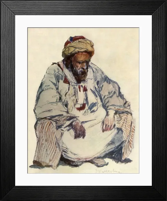 Framed Print : Seated Figure of Syrian Shepherd in Sheepskin Coat, 1902. Creator: John Fulleylove Framed Print : Seated Figure of Syrian Shepherd in Sheepskin Coat, 1902. Creator: John Fulleylove