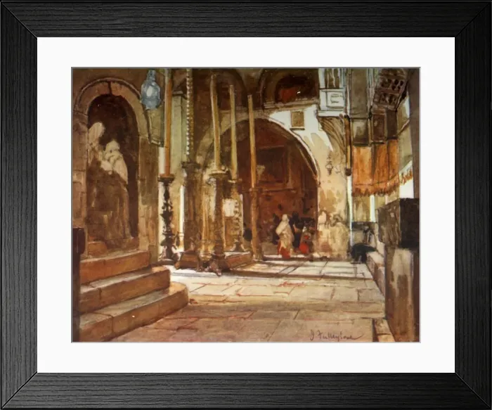 Framed Print : The Anointing Stone from the Ambulatory of the Crusaders Church, 1902. Creator: John Fulleylove Framed Print : The Anointing Stone from the Ambulatory of the Crusaders Church, 1902. Creator: John Fulleylove