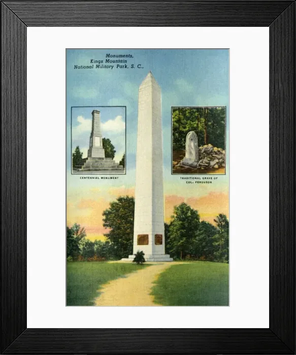 Framed Print : Monuments, Kings Mountain. National Military Park, S. C. 1942. Creator: Unknown
