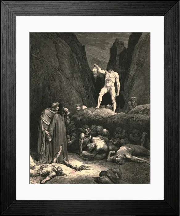 Framed Print : By the hair it bore the sever d member, lantern-wise pendant in hand, c1890. Creator Framed Print : By the hair it bore the sever d member, lantern-wise pendant in hand, c1890. Creator