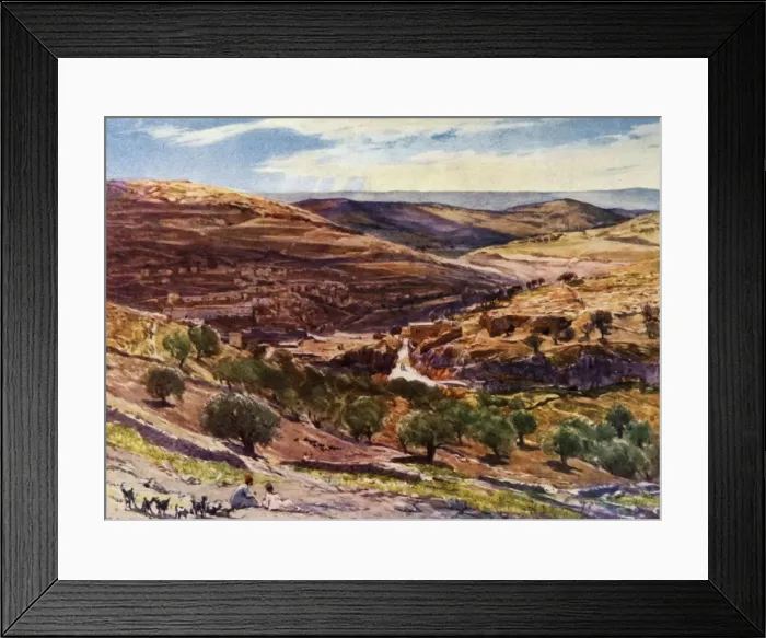 Framed Print : The Valley of Hinnom with the Hill of Offence, 1902. Creator: John Fulleylove Framed Print : The Valley of Hinnom with the Hill of Offence, 1902. Creator: John Fulleylove