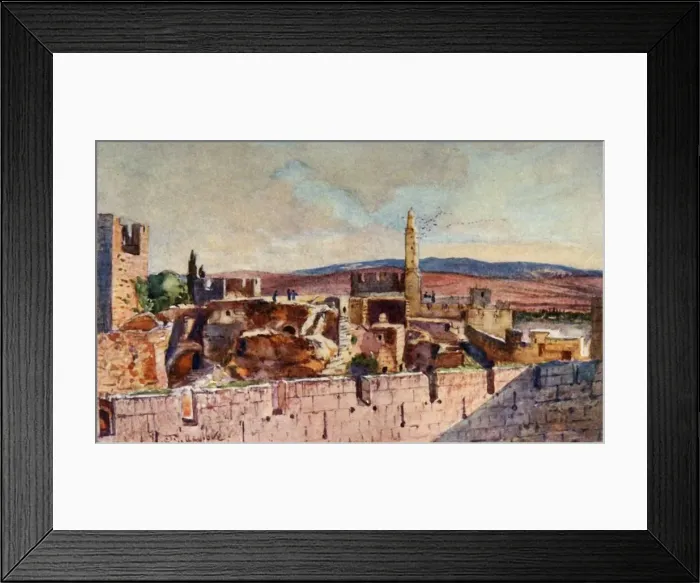 Framed Print : Portion of the Citadel of Jerusalem, 1902. Creator: John Fulleylove Framed Print : Portion of the Citadel of Jerusalem, 1902. Creator: John Fulleylove