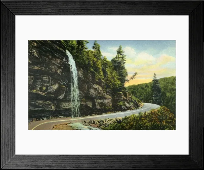 Framed Print : Bridal Veil Falls, Western North Carolina, 1942. Creator: Unknown Framed Print : Bridal Veil Falls, Western North Carolina, 1942. Creator: Unknown