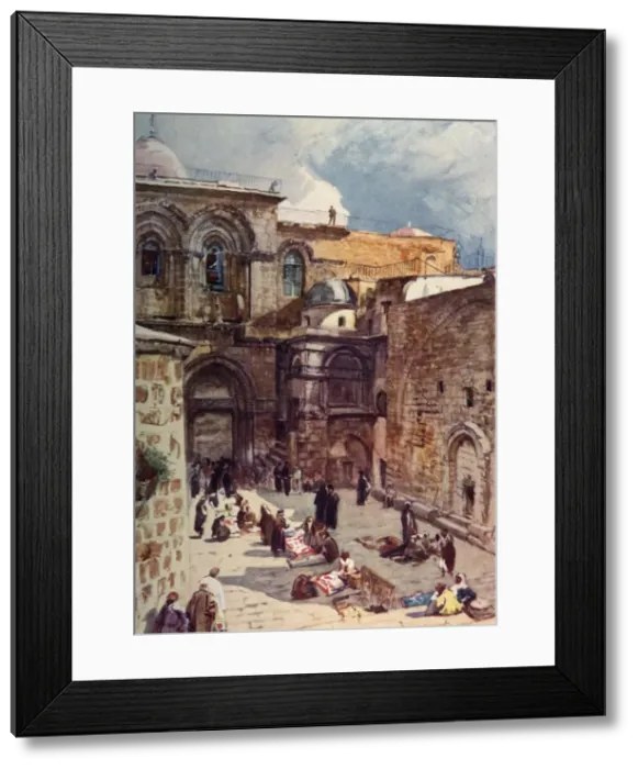 Framed Print : The Forecourt of the Church of the Holy Sepulchre, 1902. Creator: John Fulleylove Framed Print : The Forecourt of the Church of the Holy Sepulchre, 1902. Creator: John Fulleylove