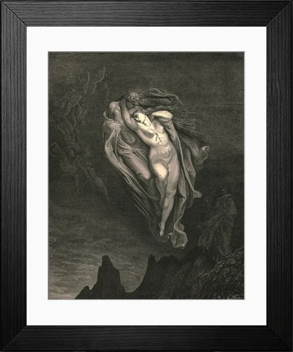 Framed Print : Bard ! willingly I would address those two together coming, c1890. Creator: Gustave Doré Framed Print : Bard ! willingly I would address those two together coming, c1890. Creator: Gustave Doré