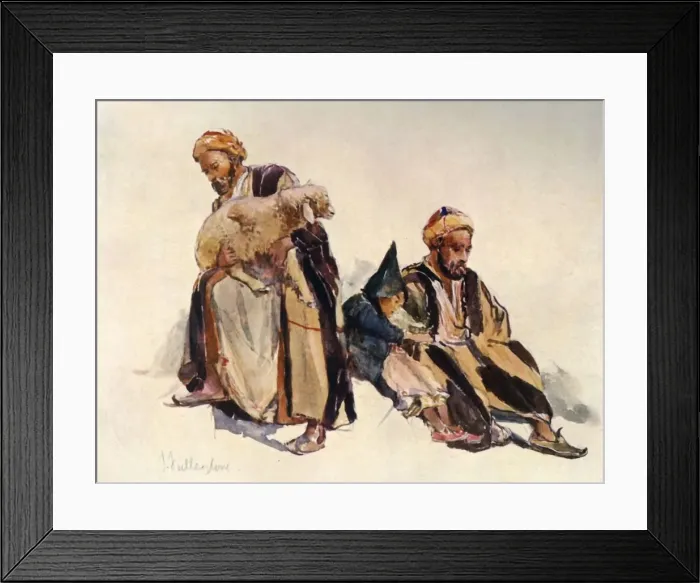 Framed Print : Syrian Shepherds and Shepherd Boy, 1902. Creator: John Fulleylove Framed Print : Syrian Shepherds and Shepherd Boy, 1902. Creator: John Fulleylove