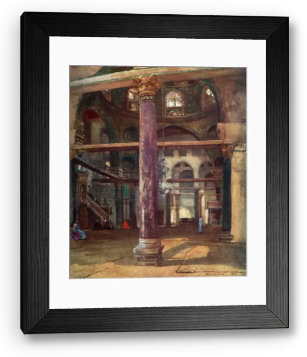 Framed Print : Interior of the Mosque of El Aksa from the South-East, 1902. Creator: John Fulleylove Framed Print : Interior of the Mosque of El Aksa from the South-East, 1902. Creator: John Fulleylove
