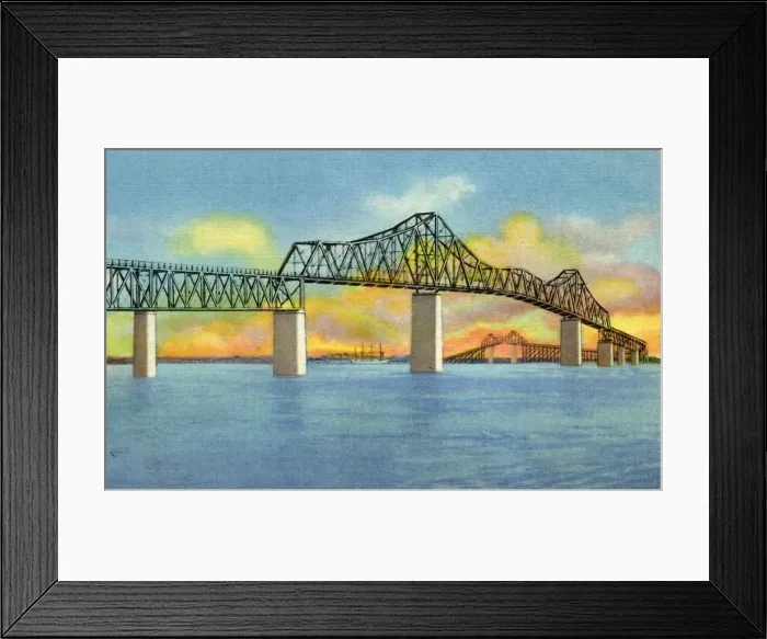 Framed Print : Cooper River Bridge, Charleston, S. C. 1942. Creator: Unknown Framed Print : Cooper River Bridge, Charleston, S. C. 1942. Creator: Unknown