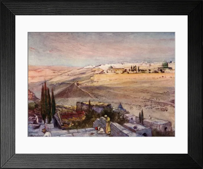 Framed Print : Sunrise from the Mount of Olives, 1902. Creator: John Fulleylove Framed Print : Sunrise from the Mount of Olives, 1902. Creator: John Fulleylove