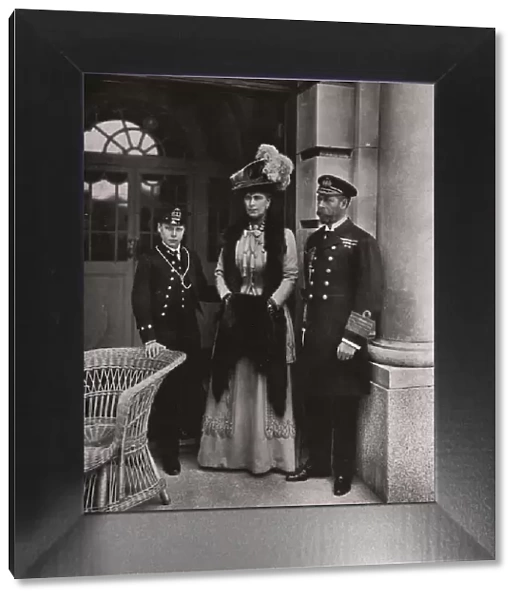 King George and Queen Mary with their son Prince Edward, May 1910. Creator: Unknown