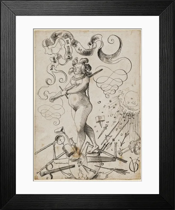 Framed Print : The torments of love, c. 1516. Creator: Graf, Urs (c. 1485-1527 / 28) Framed Print : The torments of love, c. 1516. Creator: Graf, Urs (c. 1485-1527 / 28)