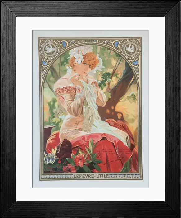 Framed Print : Poster for Lefevre-Utile. Sarah Bernhardt in the role of Melissinde in La Framed Print : Poster for Lefevre-Utile. Sarah Bernhardt in the role of Melissinde in La