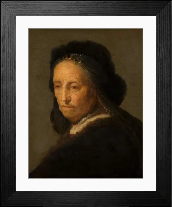 Framed Print : Study of an old woman, ca 1630-1634. Creator: Rembrandt van Rhijn, (School) Framed Print : Study of an old woman, ca 1630-1634. Creator: Rembrandt van Rhijn, (School)