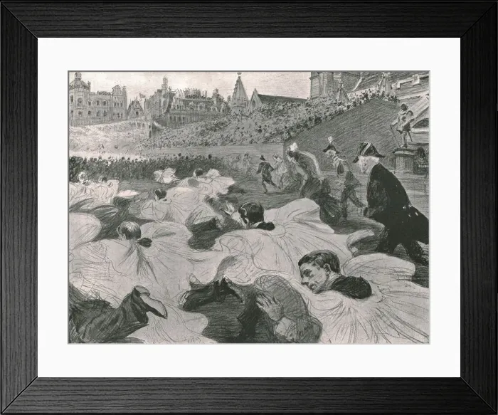 Framed Print : In haste to see the King and Queen leave the Abbey, 1902. Creator: Paul Charles Renouard Framed Print : In haste to see the King and Queen leave the Abbey, 1902. Creator: Paul Charles Renouard