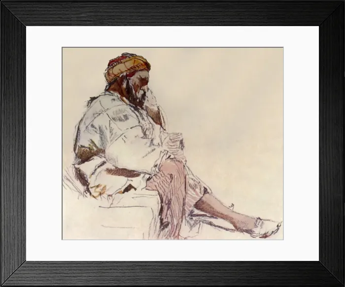 Framed Print : Syrian Peasant Seated: In Profile, 1902. Creator: John Fulleylove Framed Print : Syrian Peasant Seated: In Profile, 1902. Creator: John Fulleylove