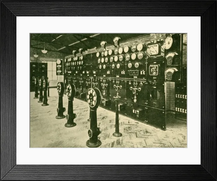 Framed Print : Section of Switchboard in Power House, Metropolitan Railway, 1930. Creator: Unknown Framed Print : Section of Switchboard in Power House, Metropolitan Railway, 1930. Creator: Unknown