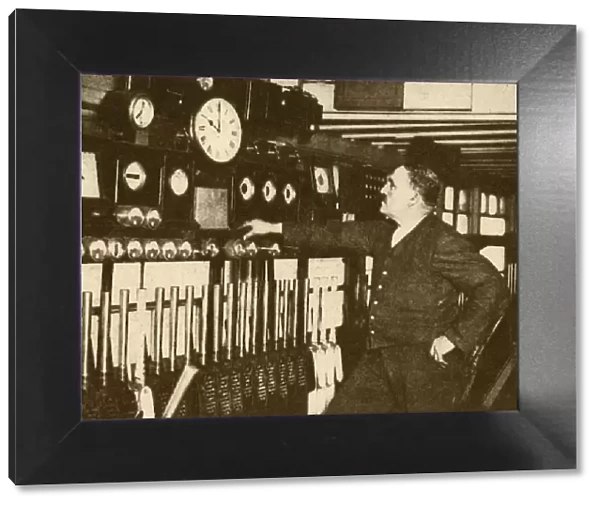 Recording Daily Time Signal at Liverpool Street Station, London and North Eastern Railway, 1930