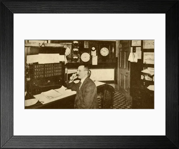Framed Print : Traffic Controllers Office, London Underground Railways, 1930. Creator: Unknown Framed Print : Traffic Controllers Office, London Underground Railways, 1930. Creator: Unknown