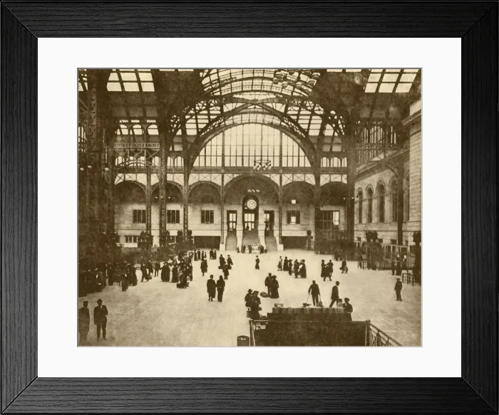 Framed Print : Central Hall, Pennsylvania Station, New York (Pennsylvania Railroad Company), 1930 Framed Print : Central Hall, Pennsylvania Station, New York (Pennsylvania Railroad Company), 1930