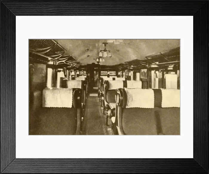 Framed Print : Dining-Car, London Midland and Scottish Railway, 1930. Creator: Unknown Framed Print : Dining-Car, London Midland and Scottish Railway, 1930. Creator: Unknown