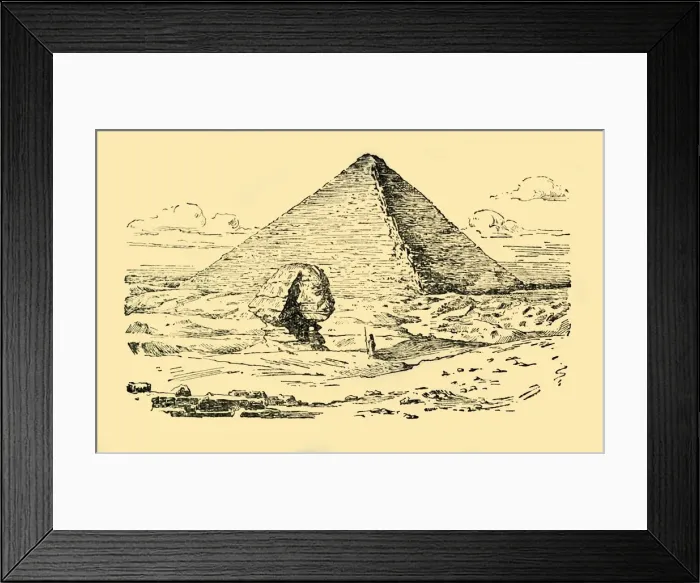 Framed Print : The Pyramid Tomb of King Khufu and the Great Sphinx at Gizeh, Egypt, c1930. Creator: Unknown