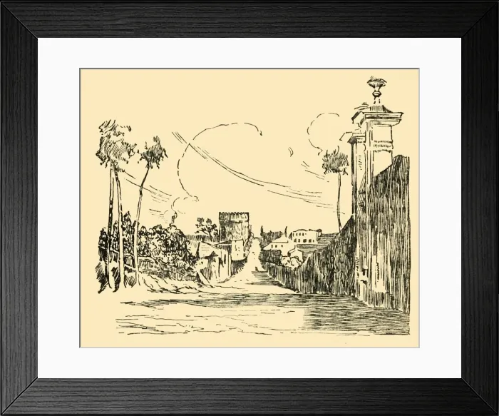 Framed Print : A View on the Appian Way As It Is To-Day, c1930. Creator: Unknown Framed Print : A View on the Appian Way As It Is To-Day, c1930. Creator: Unknown